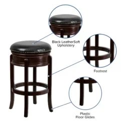 Flash Furniture 29" High Backless Wood Barstool with LeatherSoft Swivel Seat 12 Flash Furniture 29" High Backless Wood Barstool with LeatherSoft Swivel Seat -Flash Furniture Sale Store GUEST c336c51e 5222 4979 9afb da8ecbe276f6
