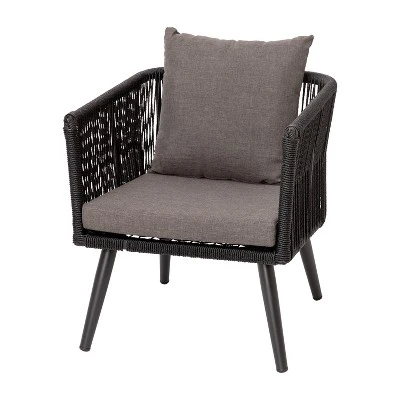 Flash Furniture Kierra Black 4-Piece All-Weather Woven Conversation Set 6 Flash Furniture Kierra Black 4-Piece All-Weather Woven Conversation Set - Image 6