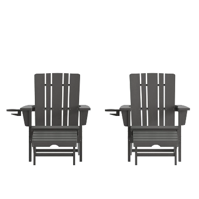Flash Furniture Halifax All-Weather HDPE Adirondack Chair with Pull-Out Ottoman 13 Flash Furniture Halifax All-Weather HDPE Adirondack Chair with Pull-Out Ottoman - Image 13