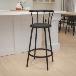 Flash Furniture Crown Back Black Metal Barstool with Swivel Black Vinyl Seat 12 Flash Furniture Crown Back Black Metal Barstool with Swivel Black Vinyl Seat -Flash Furniture Sale Store GUEST c646cab9 e602 4291 9387 4bae2b59c906