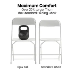 Flash Furniture Hercules Big and Tall Extra Wide Folding Chair - 650 lb. Capacity - 4-Pack
