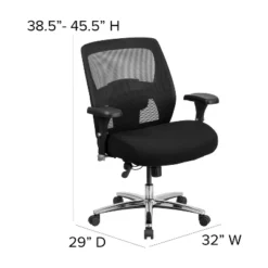 Flash Furniture HERCULES Series 24/7 Intensive Use Big & Tall 500 Lb. Rated Black Mesh Executive Ergonomic Office Chair With Ratchet Back -Flash Furniture Sale Store GUEST c865df8e 618a 439d 8f63 b6ed88232574