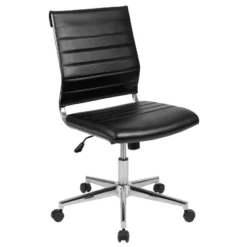Flash Furniture Mid-Back Armless LeatherSoft Ribbed Executive Swivel Chair -Flash Furniture Sale Store GUEST c8bf1bfd 5f59 450d bd9e 819410a71cf6