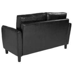 Flash Furniture Candler Park Black LeatherSoft Upholstered Loveseat