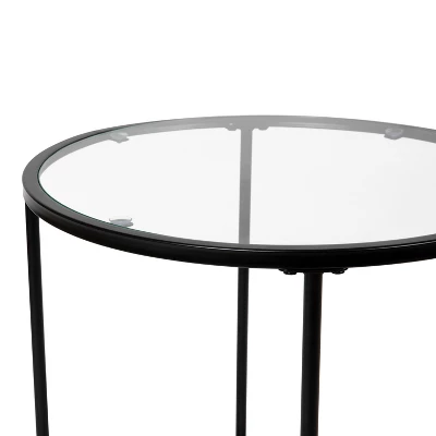 Flash Furniture Astoria Collection Modern Round Glass End Table 3 Flash Furniture Astoria Collection Modern Round Glass End Table - Image 3