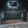 Flash Furniture Ergonomic Gaming Desk with Monitor Stand and Headphone Hook