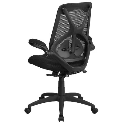 Flash Furniture High Back Black Mesh Executive Office Chair with Flip-Up Arms 4 Flash Furniture High Back Black Mesh Executive Office Chair with Flip-Up Arms - Image 4