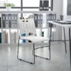 Flash Furniture HERCULES Series 881 Lb. Capacity White Sled Base Stack Chair With Air-Vent Back