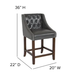 Flash Furniture Carmel Series 24" Tufted Counter Height Stool with Accent Nail Trim -Flash Furniture Sale Store GUEST cc51877d 9187 4bee 85d0 76309f0a418e