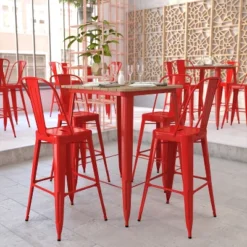 Flash Furniture Declan Commercial 31.5" Square Bar Height Table with All-Weather Poly Resin Top -Flash Furniture Sale Store GUEST cdf7b9f9 b7f2 422a bfd1 815c00520436