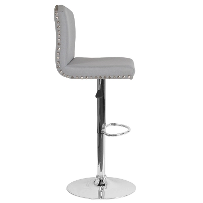 Flash Furniture Bellagio Contemporary Adjustable Height Crown Back Barstool with Accent Nail Trim 7 Flash Furniture Bellagio Contemporary Adjustable Height Crown Back Barstool with Accent Nail Trim - Image 7