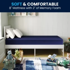 Flash Furniture Irvine 8-Inch Liquid-Resistant Memory Foam Twin Mattress with Removable Cover