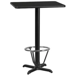 Flash Furniture 24'' x 30'' Rectangular Bar Height Table with Foot Ring and Reversible Top