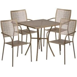 Flash Furniture Oia 28" Square Commercial Grade Steel Patio Set with 4 Chairs -Flash Furniture Sale Store GUEST d0dea26a 0008 494a 8493 8e8b268e267a