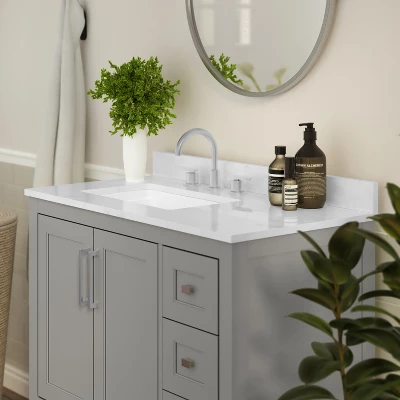 Flash Furniture Vega Bathroom Vanity with Sink and Carrara Marble Countertop 5 Flash Furniture Vega Bathroom Vanity with Sink and Carrara Marble Countertop - Image 5