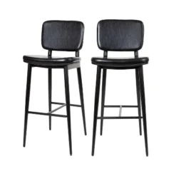 Flash Furniture Kenzie Commercial Grade LeatherSoft Mid-Back Barstools - Set of 2 -Flash Furniture Sale Store GUEST d1e67e7a 6fc3 4694 b182 8b0dc4ca71fa