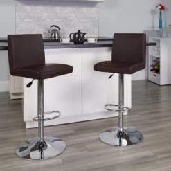 Flash Furniture Contemporary Vinyl Adjustable Barstool with Panel Back
