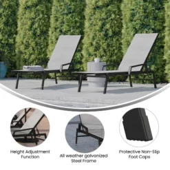 Flash Furniture Brazos Set of 2 Adjustable All-Weather Chaise Lounge Chairs -Flash Furniture Sale Store GUEST d278d3f3 c7b6 483c a21f 602a073f4f7d