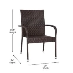 Flash Furniture Maxim Indoor/Outdoor Wicker Dining Chairs With Fade & Weather-Resistant Steel Frames For Patio And Deck -Flash Furniture Sale Store GUEST d3cd8050 02c8 403a b362 e404941b8b3d