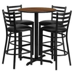 Flash Furniture 30'' Round Laminate Table Set with X-Base and 4 Ladder Back Metal Barstools 21 Flash Furniture 30'' Round Laminate Table Set with X-Base and 4 Ladder Back Metal Barstools -Flash Furniture Sale Store GUEST d3e3298f e25e 4382 bae4 0b1dc43dcc93