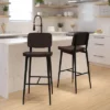 Flash Furniture Kenzie Commercial Grade LeatherSoft Mid-Back Barstools - Set of 2