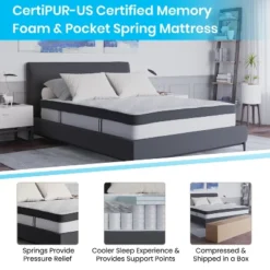 Flash Furniture Capri Comfortable Sleep 12 Inch CertiPUR-US Certified Memory Foam & Pocket Spring Mattress, Mattress In A Box 33 Flash Furniture Capri Comfortable Sleep 12 Inch CertiPUR-US Certified Memory Foam & Pocket Spring Mattress, Mattress In A Box -Flash Furniture Sale Store GUEST d5131fd2 1de2 4f69 a43f 2f5c3161bbc8