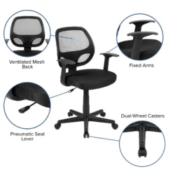 Flash Furniture Flash Fundamentals Mid-Back Mesh Swivel Office Chair with Arms -Flash Furniture Sale Store GUEST d524c967 4173 4a29 b3e3 04b7a8704834