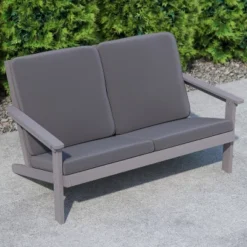 Flash Furniture Charlestown Adirondack Deep Seat Patio Loveseat with Cushions