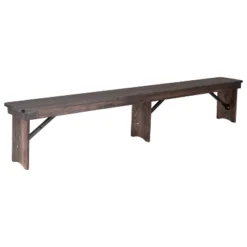 Flash Furniture HERCULES Series 8' x 12" Solid Pine Folding Farm Bench -Flash Furniture Sale Store GUEST d7d1bed4 a9cf 4e4a b376 a15ebec39177