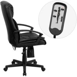 Flash Furniture High Back Massaging Executive Swivel Office Chair in Black Leather