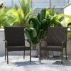 Flash Furniture Maxim Indoor/Outdoor Wicker Dining Chairs With Fade & Weather-Resistant Steel Frames For Patio And Deck