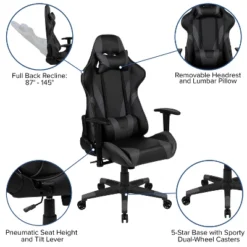 Flash Furniture X20 Racing Series Ergonomic Gaming Chair - Gray LeatherSoft -Flash Furniture Sale Store GUEST da54fd57 8a68 4bfc bb79 c7a23e743c68