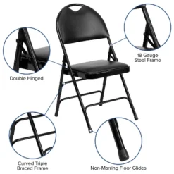 Flash Furniture HERCULES Series Extra Large Triple Braced Metal Folding Chairs, 4 Pack -Flash Furniture Sale Store GUEST dafbc75d 885a 4655 8972 df4b0194c9c7