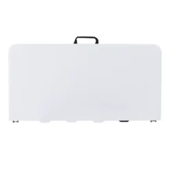 Flash Furniture 2.79-Foot Square Bi-Fold White Plastic Folding Table with Carrying Handle