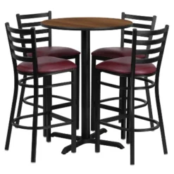 Flash Furniture 30'' Round Laminate Table Set with X-Base and 4 Ladder Back Metal Barstools 17 Flash Furniture 30'' Round Laminate Table Set with X-Base and 4 Ladder Back Metal Barstools -Flash Furniture Sale Store GUEST dcdb64cd 6031 4836 ace6 f76506428b3d