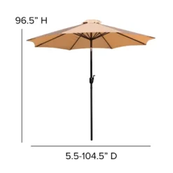 Flash Furniture Kona 9 FT Round Umbrella With 1.5" Diameter Aluminum Pole With Crank And Tilt Function -Flash Furniture Sale Store GUEST dd443c40 fb02 4a4c 8053 bac476d70cd4