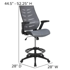 Flash Furniture High Back Mesh Ergonomic Drafting Chair with Flip-Up Arms -Flash Furniture Sale Store GUEST ddd1899c 7c8e 4d8d ae07 79898327f965