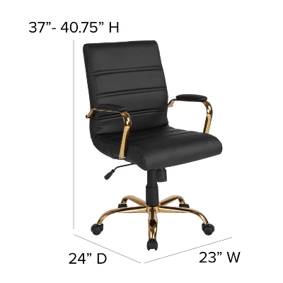 Flash Furniture Mid-Back Executive Swivel Office Chair with Chrome Arms 3 Flash Furniture Mid-Back Executive Swivel Office Chair with Chrome Arms - Image 3