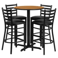Flash Furniture 30'' Round Laminate Table Set with X-Base and 4 Ladder Back Metal Barstools 23 Flash Furniture 30'' Round Laminate Table Set with X-Base and 4 Ladder Back Metal Barstools -Flash Furniture Sale Store GUEST de6de019 4fdb 405f b0e4 2e4716fb3016