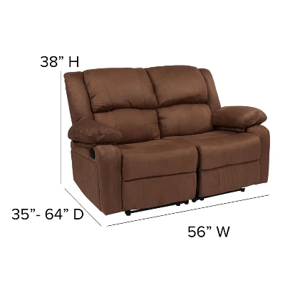 Flash Furniture Harmony Series Reclining Loveseat with Two Built-In Recliners 2 Flash Furniture Harmony Series Reclining Loveseat with Two Built-In Recliners - Image 2