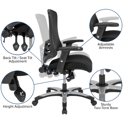 Flash Furniture High Back Black Mesh Executive Ergonomic Office Chair 2 Flash Furniture High Back Black Mesh Executive Ergonomic Office Chair - Image 2