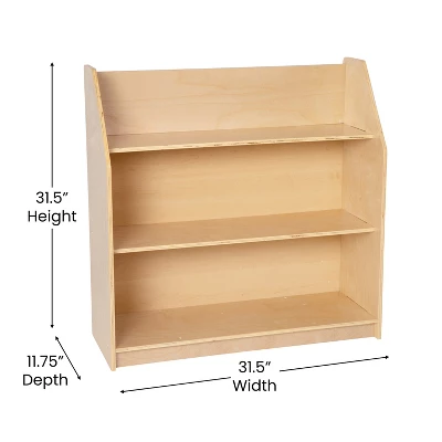 Flash Furniture 3-Shelf Wooden Book Display with Kid-Safe Curved Edges 3 Flash Furniture 3-Shelf Wooden Book Display with Kid-Safe Curved Edges - Image 3