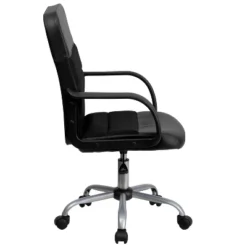 Flash Furniture Mid-Back Swivel Task Chair with Breathable Mesh and LeatherSoft Seat