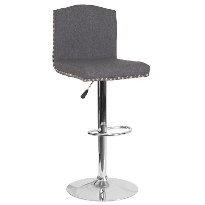 Flash Furniture Bellagio Contemporary Adjustable Height Crown Back Barstool with Accent Nail Trim 17 Flash Furniture Bellagio Contemporary Adjustable Height Crown Back Barstool with Accent Nail Trim - Image 17