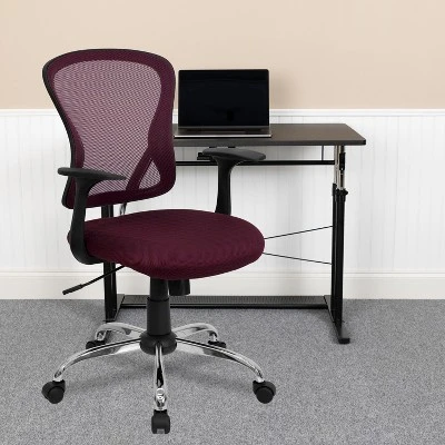 Flash Furniture Mid-Back Mesh Swivel Task Office Chair with Chrome Base and Arms 1 Flash Furniture Mid-Back Mesh Swivel Task Office Chair with Chrome Base and Arms