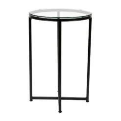 Flash Furniture Greenwich Collection Modern Glass End Table with Matte Black Frame -Flash Furniture Sale Store GUEST e48fe935 8c2a 4aea be06 38df54a4556c