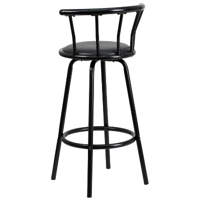 Flash Furniture Crown Back Black Metal Barstool with Swivel Black Vinyl Seat 8 Flash Furniture Crown Back Black Metal Barstool with Swivel Black Vinyl Seat - Image 8
