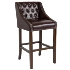 Flash Furniture Carmel Series 30" High Transitional Tufted Walnut Barstool With Accent Nail Trim -Flash Furniture Sale Store GUEST e5f09997 1bee 4ec8 ba09 00a2e94c5ba5