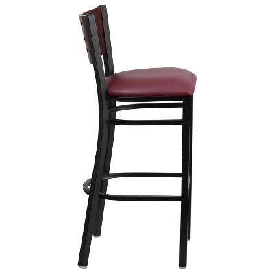 Flash Furniture Black Decorative Cutout Back Metal Restaurant Barstool 3 Flash Furniture Black Decorative Cutout Back Metal Restaurant Barstool - Image 3