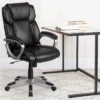Flash Furniture Mid-Back LeatherSoft Executive Swivel Office Chair with Padded Arms